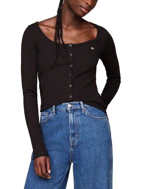 TOMMY HILFIGER TH JEANS Cardigan blouse black - T-shirt