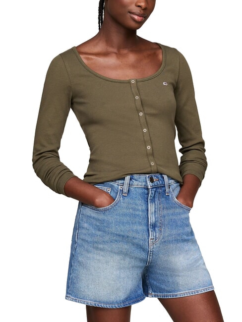TOMMY HILFIGER TH JEANS Cardigan blouse fatigue green - T-shirt
