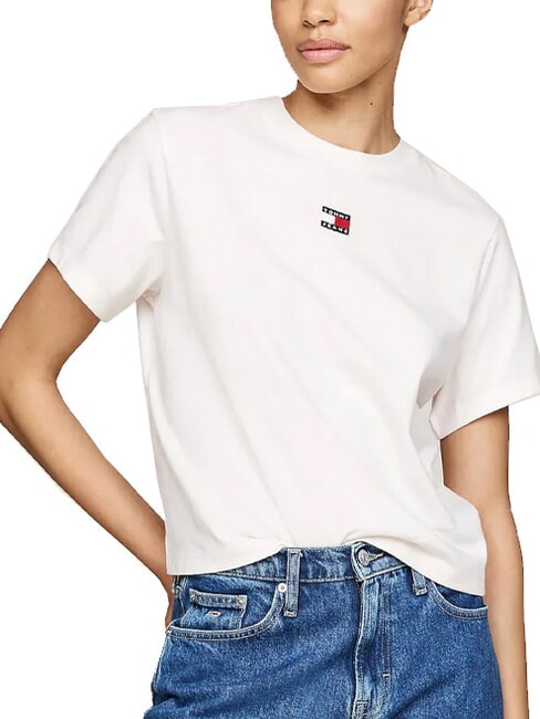 TOMMY HILFIGER TH JEANS MINI FLAG Short-sleeved T-shirt ancient white - T-shirt