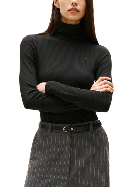 TOMMY HILFIGER TH Turtleneck sweater black - T-shirt