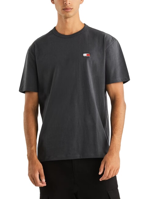 TOMMY HILFIGER TH JEANS Short-sleeved cotton T-shirt new charcoal - T-shirt