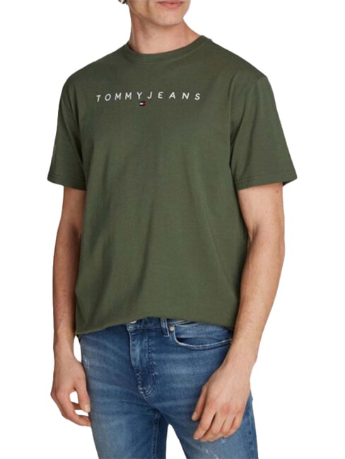 TOMMY HILFIGER TH JEANS Short-sleeved cotton T-shirt fatigue green - T-shirt