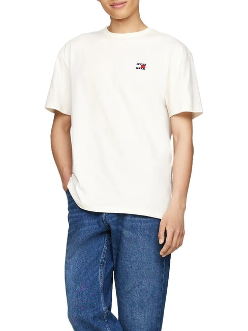 TOMMY HILFIGER TH JEANS Short-sleeved cotton T-shirt ancient white - T-shirt