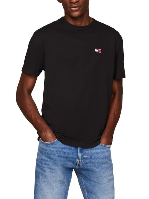 TOMMY HILFIGER TH JEANS Short-sleeved cotton T-shirt black - T-shirt