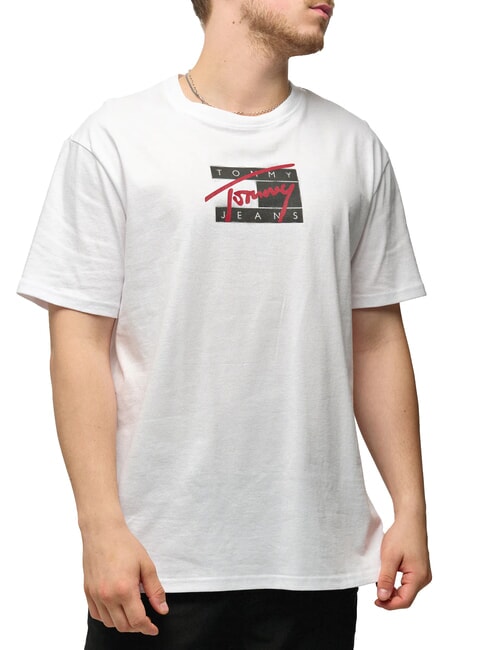 TOMMY HILFIGER TH JEANS Paint Cotton T-Shirt white - T-shirt