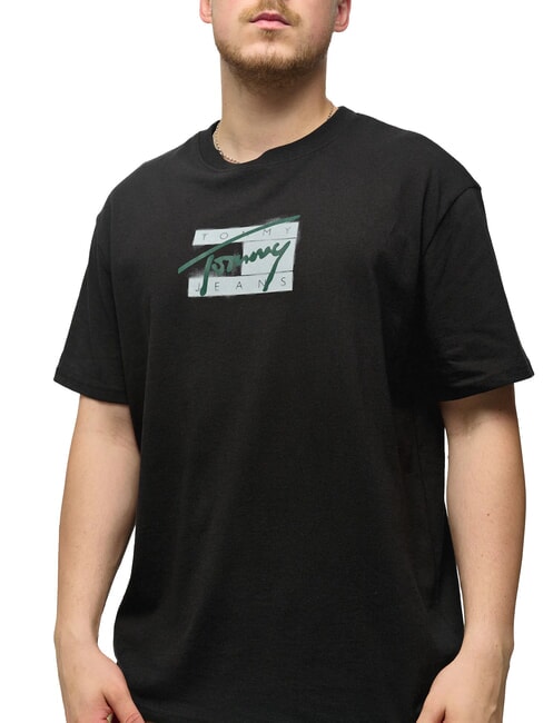 TOMMY HILFIGER TH JEANS Paint Cotton T-Shirt black - T-shirt