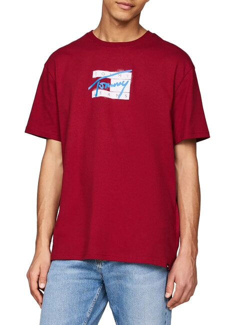 TOMMY HILFIGER TH JEANS Paint Cotton T-Shirt red carpet - T-shirt