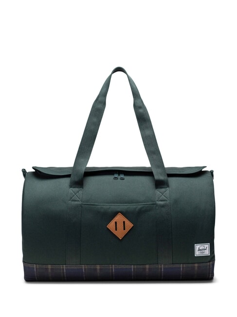 HERSCHEL HERITAGE Duffel bag with shoulder strap darkest spruce winter plaid - Duffle bags