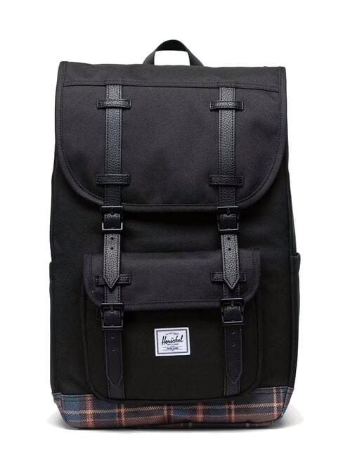 HERSCHEL LITTLE AMERICA MID Mid size backpack black winter plaid - Backpacks & School and Leisure