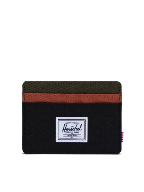 HERSCHEL CHARLIE  Flat card holder black/ivy green/chutney - Women’s Wallets