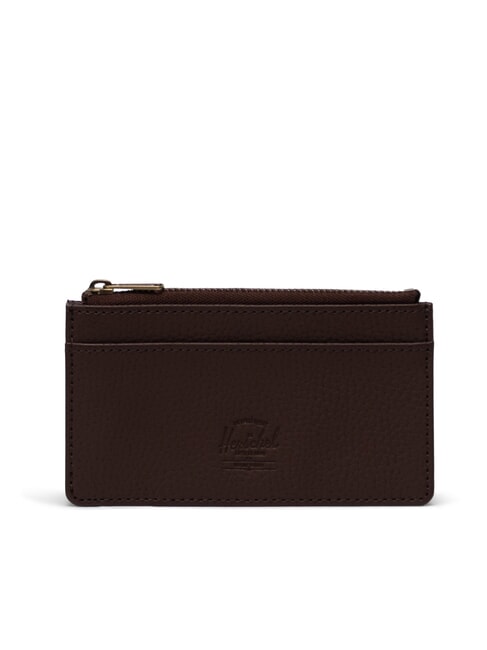 HERSCHEL OSCAR Flat card holder with zip chicory coffee - Women’s Wallets