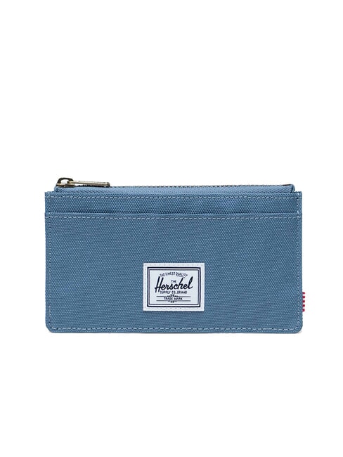 HERSCHEL OSCAR Flat card holder with coin purse steel blue - Women’s Wallets