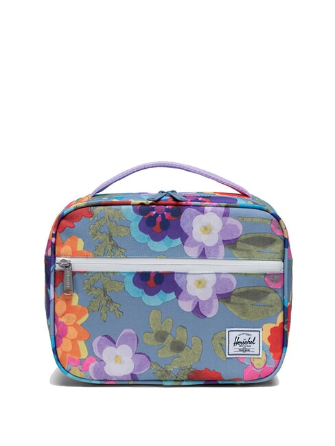 HERSCHEL POP QUIZ Thermal lunch bag paper flowers faded denim - Kids bags and accessories