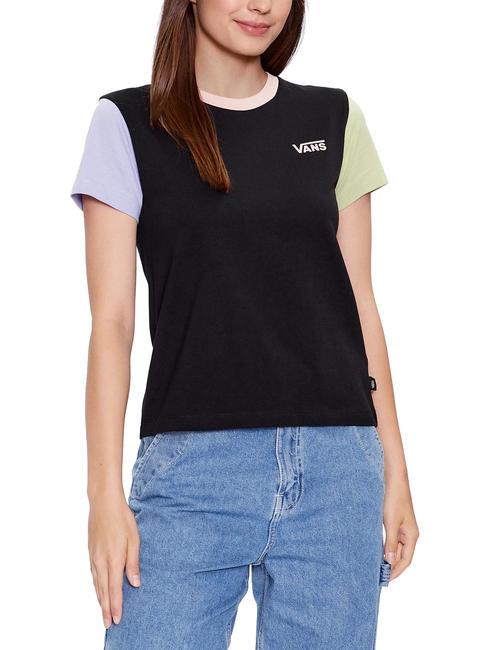 VANS COLORBLOCK Short sleeve cotton t-shirt black/winter pear - T-shirt
