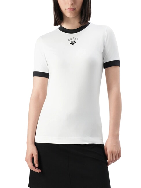 GUESS MINI ROSE Slim fit short-sleeved T-shirt purwhite - T-shirt
