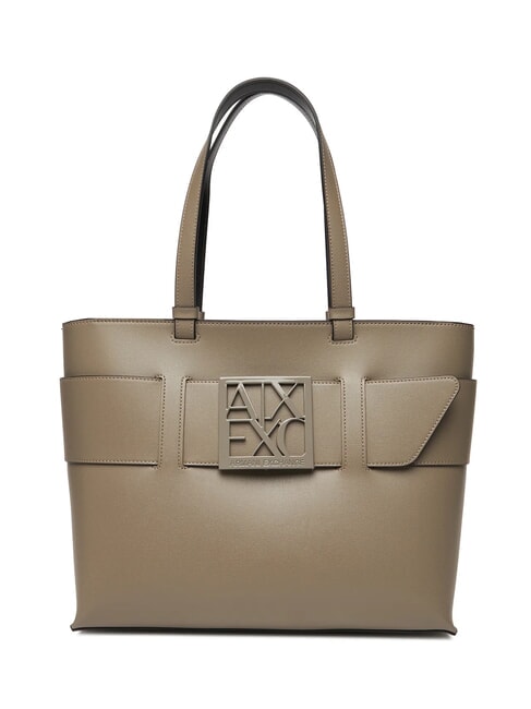 ARMANI EXCHANGE A|X BUCKLE Shoulder shopper bag brown bass - Women’s Bags