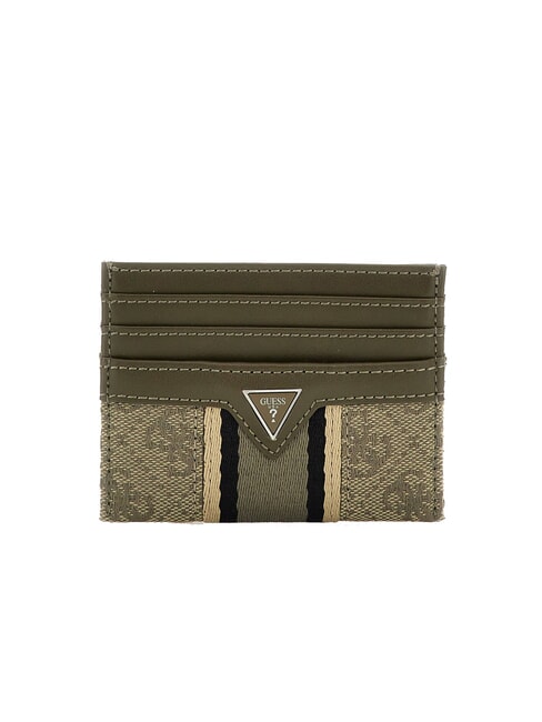 GUESS MADRID Card holder sand/military green - Men’s Wallets