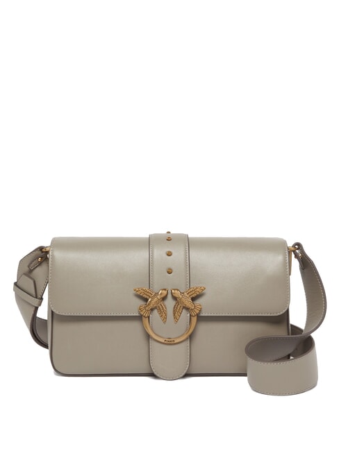 PINKO LOVE ONE CLASSIC SLOUCHY Leather shoulder bag walnut-antique gold - Women’s Bags