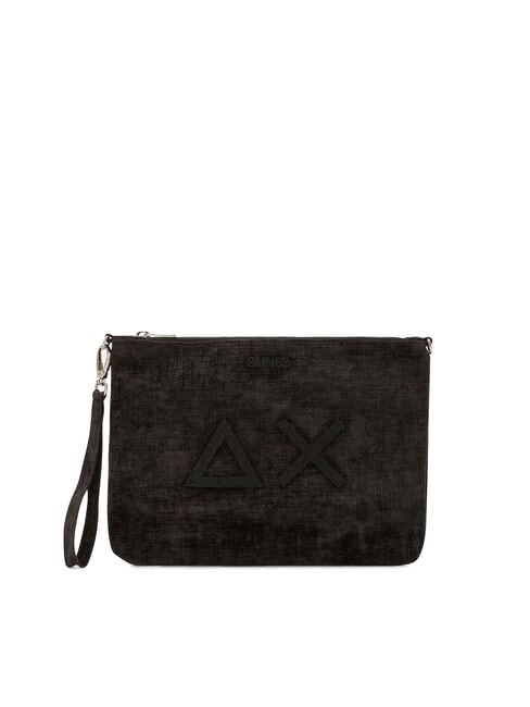 SUN68 VELVET Clutch bag with polyserine and shoulder strap black - Women’s Bags