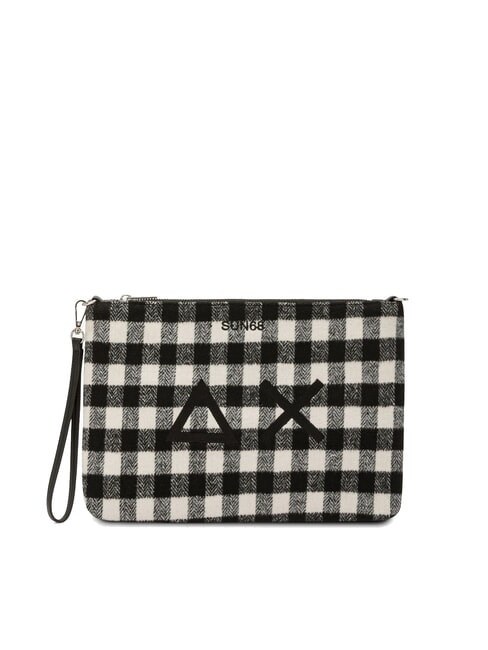 SUN68 TARTAN Clutch bag with polyserine and shoulder strap black - Women’s Bags