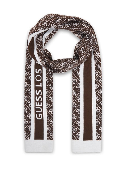 GUESS SEVYN 4G LOGO Scarf 4g brown and cream - Scarves
