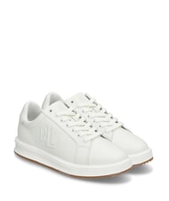 RALPH LAUREN AINSLEY Leather sneakers with stitched logo - Women’s shoes