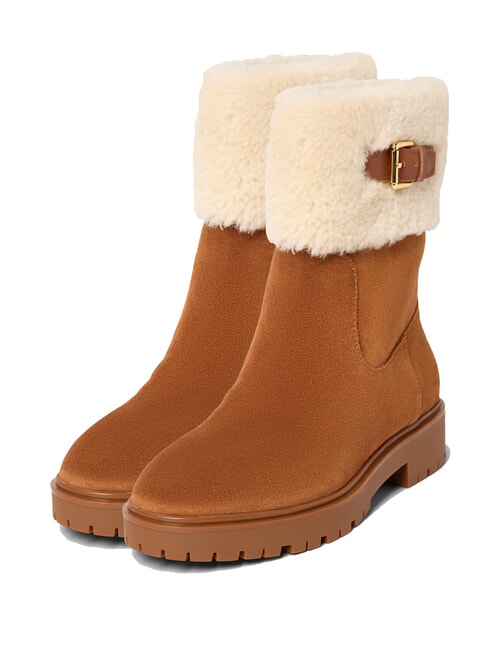 RALPH LAUREN ALLYSON Sheepskin and suede ankle boots lauren tan2 - Women’s shoes