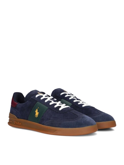 RALPH LAUREN HERITAGE AERA Suede leather sneakers navy/wine/forest - Men’s shoes