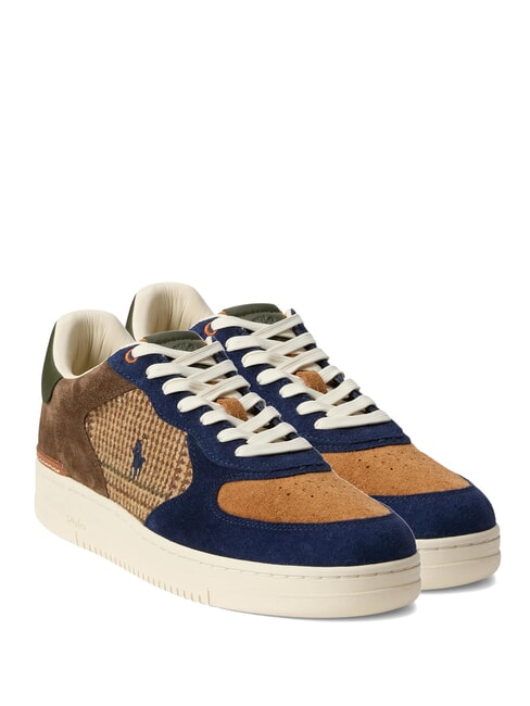 RALPH LAUREN MASTERS COURT Suede and wool sneakers glen plaid/multi - Men’s shoes