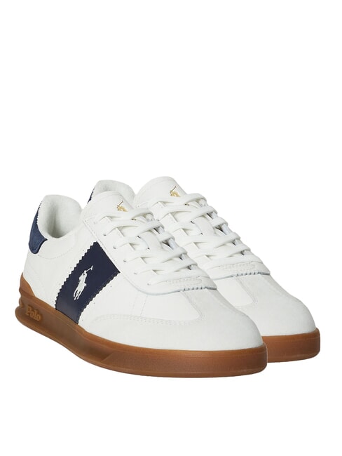 RALPH LAUREN HERITAGE AERA Leather sneakers off white/navy - Men’s shoes