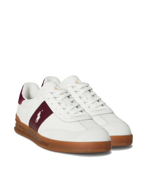 RALPH LAUREN HERITAGE AERA Leather sneakers off white/wine - Men’s shoes