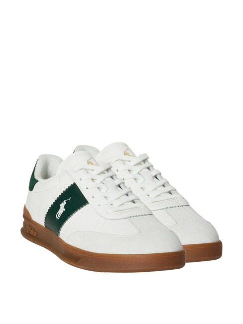 RALPH LAUREN HERITAGE AERA Leather sneakers off white/forest - Men’s shoes