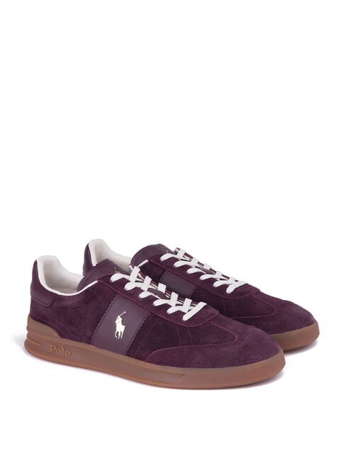 RALPH LAUREN HERITAGE AERA Suede leather sneakers Harvard Wine - Men’s shoes