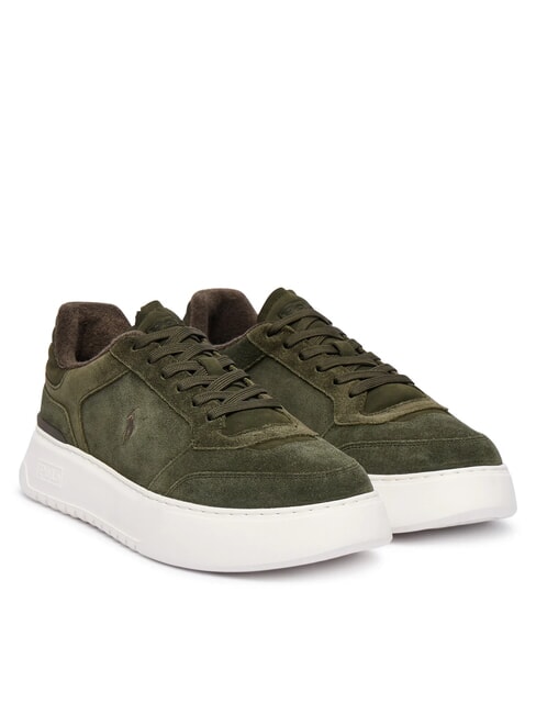 RALPH LAUREN RLITE COURT Suede leather sneakers summer olives - Men’s shoes