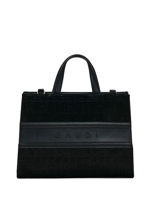 GAUDÌ ADA VELUR L Handbag with velvet inserts BLACK - Women’s Bags