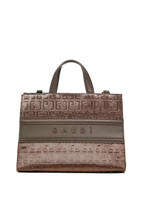 GAUDÌ ADA VELUR L Handbag with velvet inserts taupe - Women’s Bags