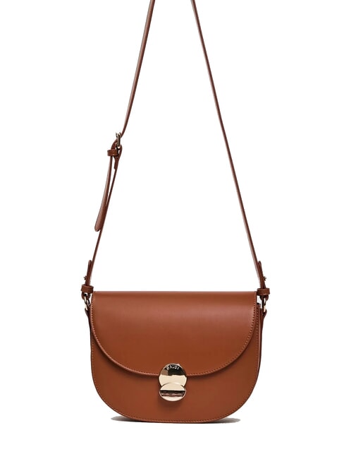 GAUDÌ EVELYN Medium shoulder bag with flap tan - Women’s Bags