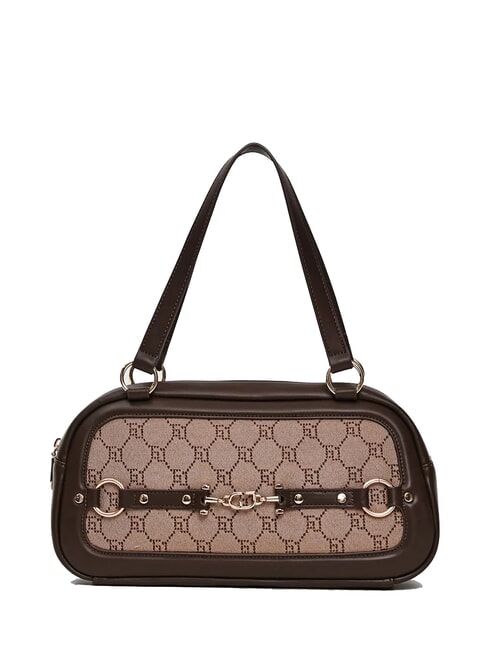 GAUDÌ NEW DIAZ Top handle bag with jacquard logo tan - Women’s Bags