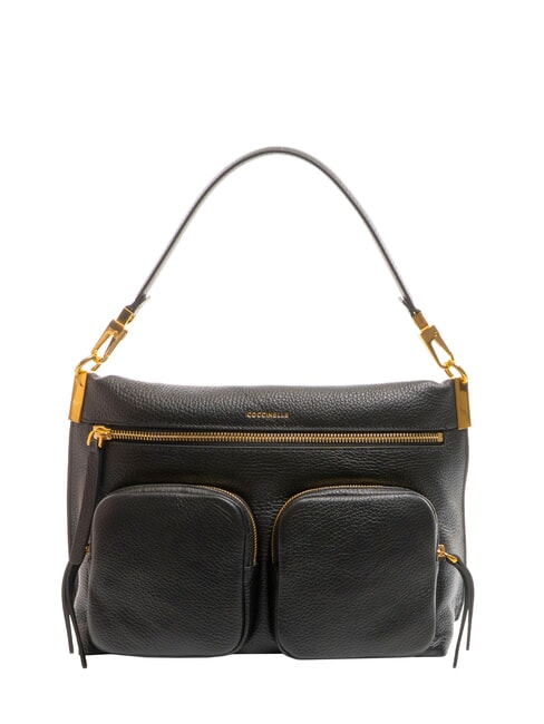 COCCINELLE HYLE Medium dual-function leather bag Black - Women’s Bags