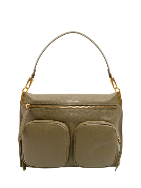 COCCINELLE HYLE Medium dual-function leather bag laurel green - Women’s Bags