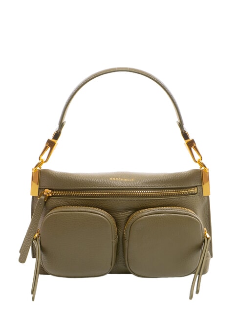 COCCINELLE HYLE Small dual-purpose leather bag laurel green - Women’s Bags