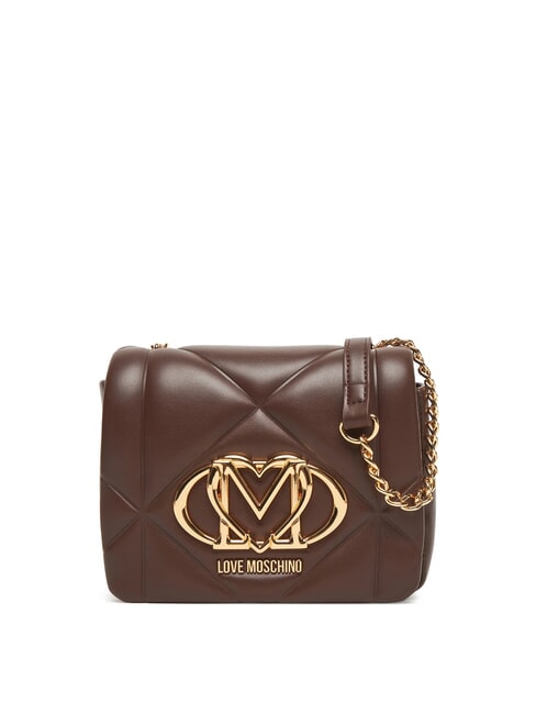 LOVE MOSCHINO EMBOSSED Mini shoulder bag chocolate - Women’s Bags