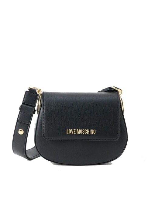 LOVE MOSCHINO CHUNKY TAB Shoulder bag with flap Black - Women’s Bags