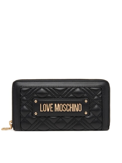 LOVE MOSCHINO QUILTED Large zip-around wallet Black - Women’s Wallets