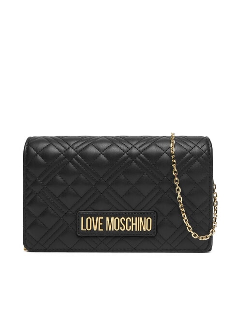 LOVE MOSCHINO SMART DAILY Clutch bag with metal shoulder strap Black - Women’s Bags