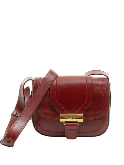THE BRIDGE BENEDETTA  Mini shoulder bag, in leather Chianti / Bordeaux / Gold - Women’s Bags