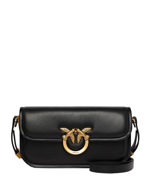 PINKO LOVE BOX Shoulder bag, in leather black-antique gold - Women’s Bags