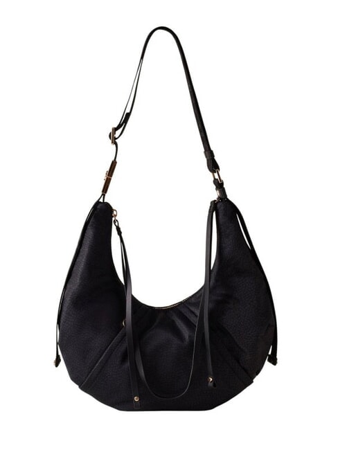 BORBONESE FOLD  Soft shoulder bag dark black - Women’s Bags