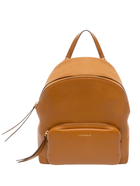 COCCINELLE JEN Round leather backpack with pocket CUIR - Women’s Bags