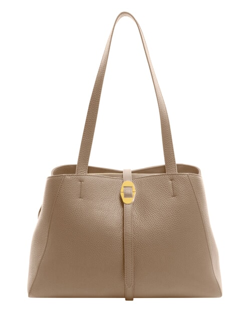 COCCINELLE CHARA Leather shoulder bag warm taupe - Women’s Bags